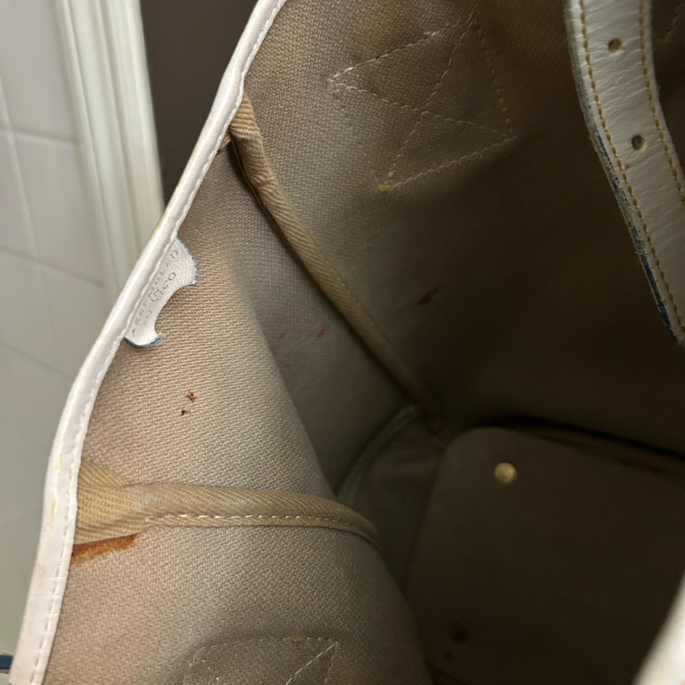 Dooney & Bourke Denim-Like Canvas Tote Bag w/ Paint Splat/Graffiti Pattern - Picture 11 of 16
